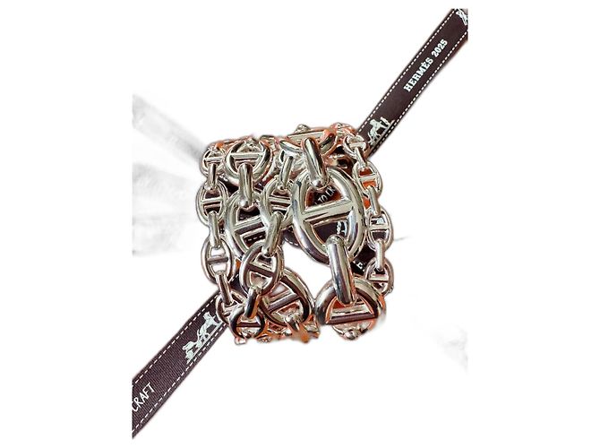 Hermès Pulsera de Cadena Ancla Grande Plata