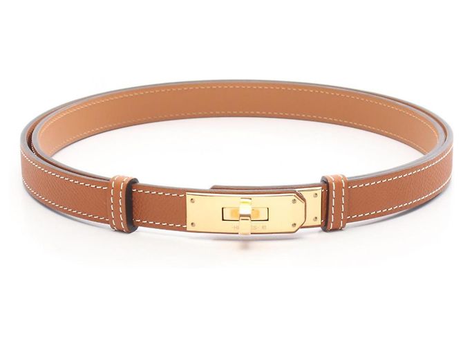 Cinto Kelly Hermès Marrom Dourado