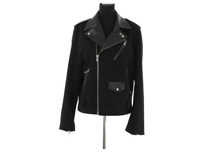 Sandro Schwarze Lederjacke