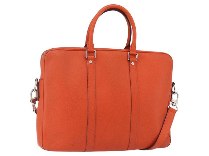 Louis Vuitton Porte-Documents Voyage Taiga Leather PM Orange