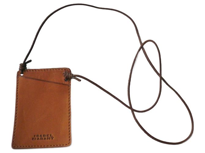 ISABEL MARANT Natural Leather Card Holder Excellent Condition Camel