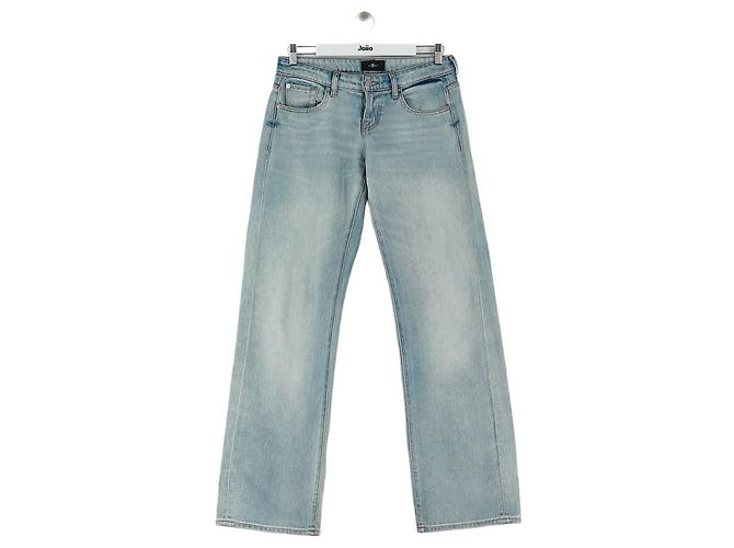 7 For All Mankind Jeans anchos de algodón azul