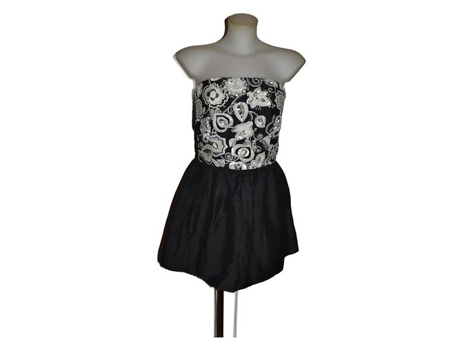 Vestido mini Luisa Spagnoli de algodón negro blanco