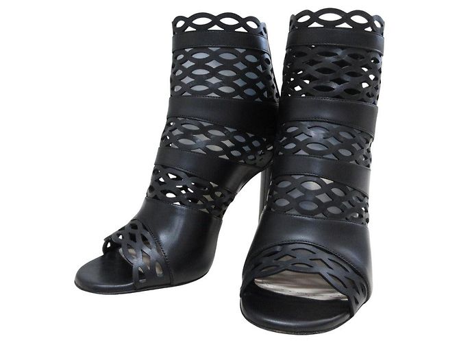 Christian Dior TATTOO Cutwork Leather Bootie Sandals