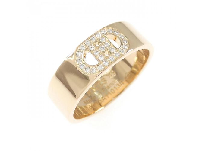 Ring Hermès Anel H Dunkle em Ouro Rosa Hermes