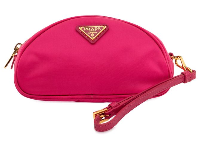 Saffiano Pochette Tessuto Rosa Prada