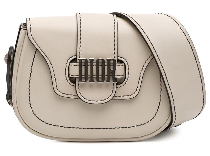 Saddle Bolso de silla D Fence de cuero blanco mini de Dior