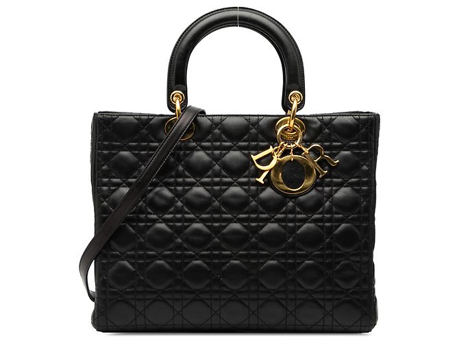 Dior Schwarz Große Lammleder Cannage Lady Dior