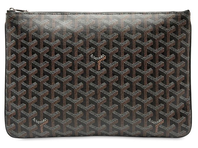 Bolsa Clutch Goyard Senna MM Marrom Branco