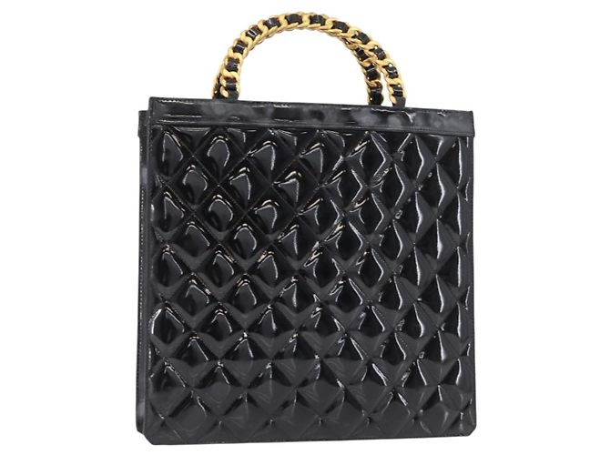 Sac à main en cuir Chanel Chocolate bar Noir