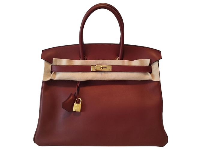 Bolso Hermès Birkin 35 en cuero swift burdeos