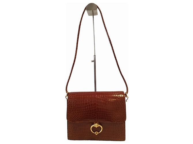 Bolsa Hermès Sequana Rara em Crocodilo Marrom