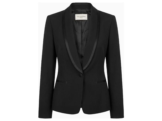 Valentino Jacket, Satin Smoking Model. Black