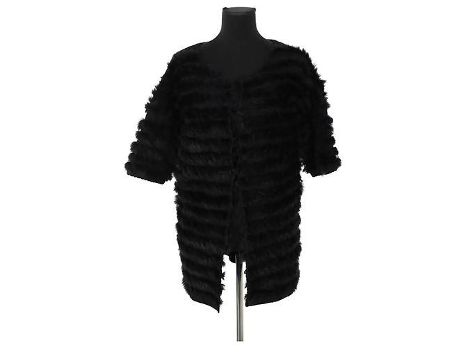 Pinko Schwarzer Pelzcardigan 