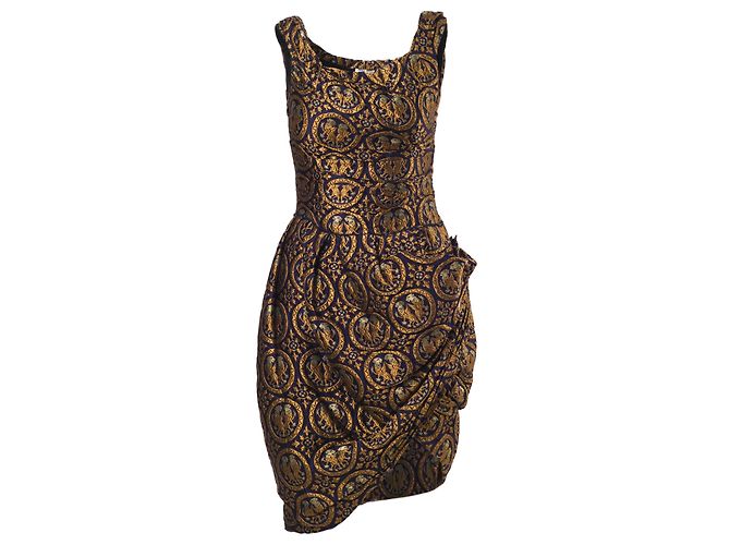 Miu Miu Jacquard A-Linienkleid Grün