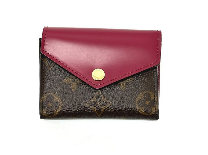 Billetera plegable de lona Monogram Louis Vuitton Castaño Fucsia