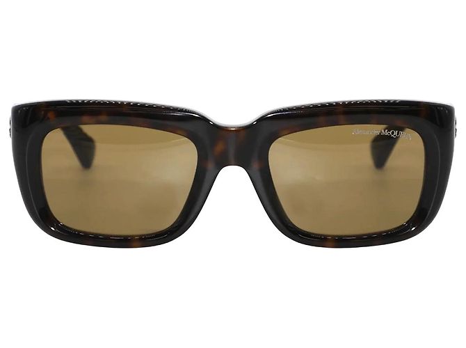 Alexander McQueen Dark Tortoiseshell Sunglasses Brown