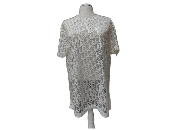 Dior Monogramm Oblique T-Shirt Weiß