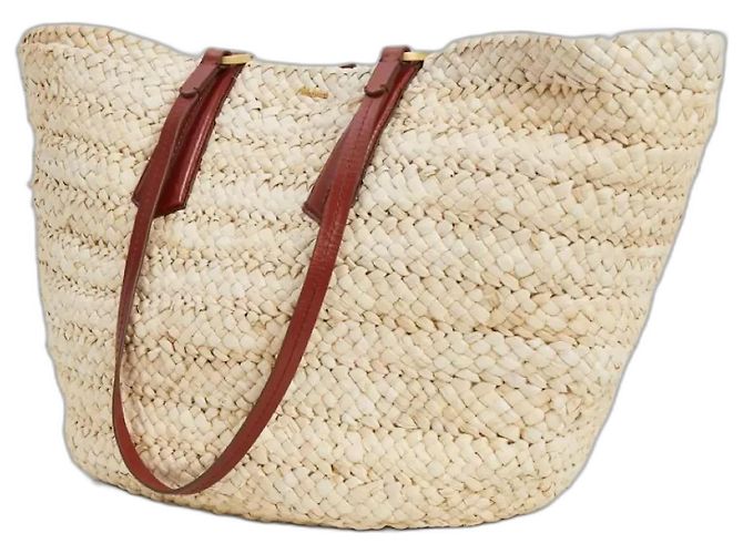 Max Mara Panier Extra Large Strohtasche Sand