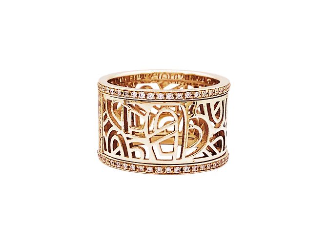 Poiray Ring, "Fil Herz", Roségold und Diamanten.