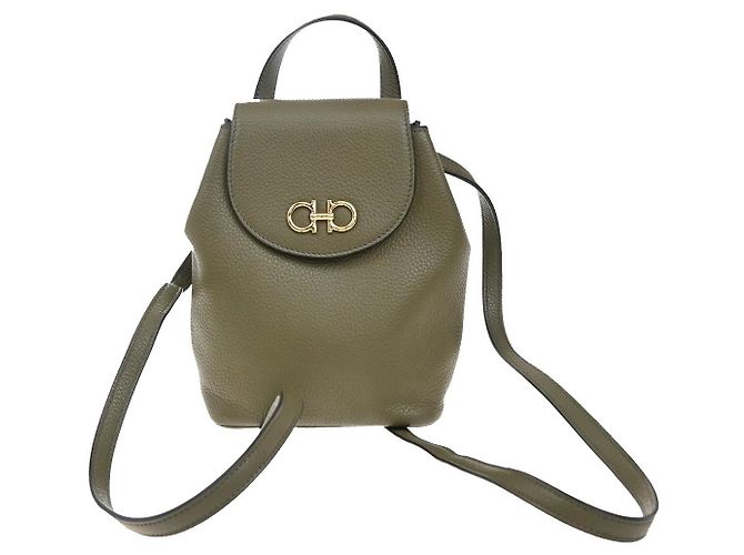 Salvatore Ferragamo Gancini Backpack Leather Mini