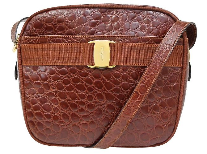 Salvatore Ferragamo Vala Leather Marrone