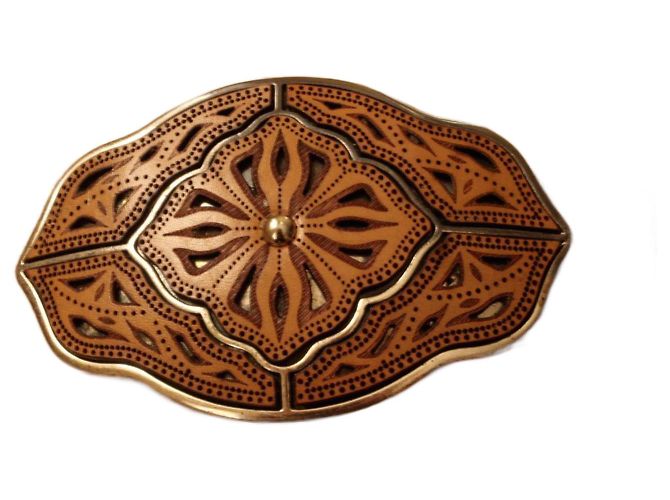 Autre Marque Cinturón western Renouard Camello