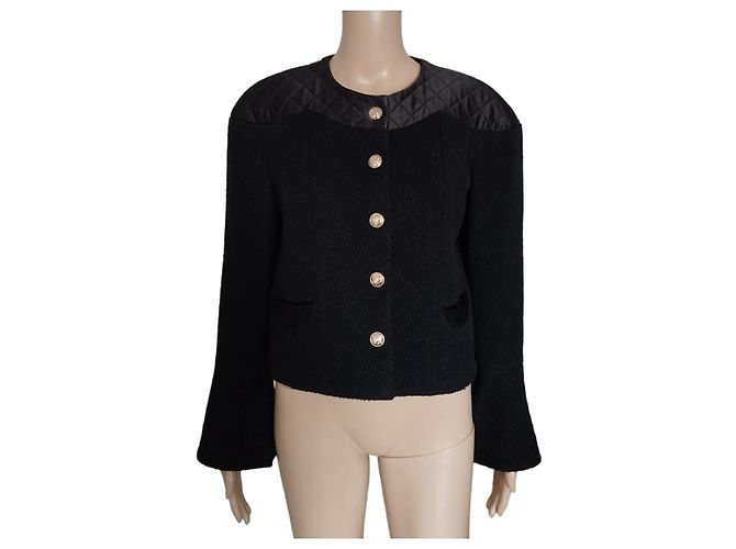 Chanel Black Quilted Wool and Silk Jacket A/W 2020-2021
