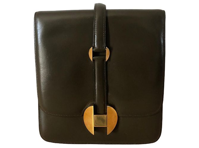 Hermès Hermes 2002 Olivgrüne Boxledertasche