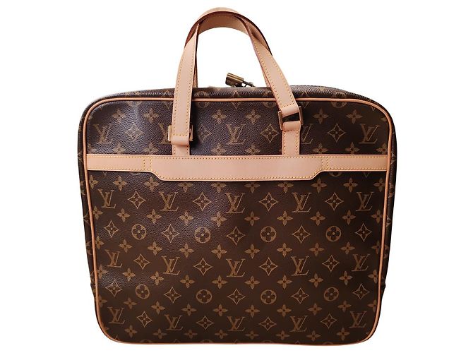 Pasta de couro monograma Pegase da Louis Vuitton Marrom Dourado