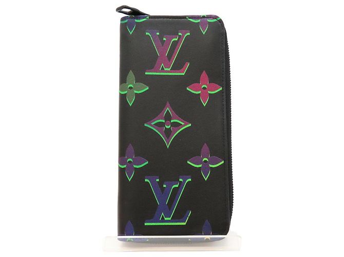 Louis Vuitton Zippy Wallet Vertical Monogram Long Wallet Black