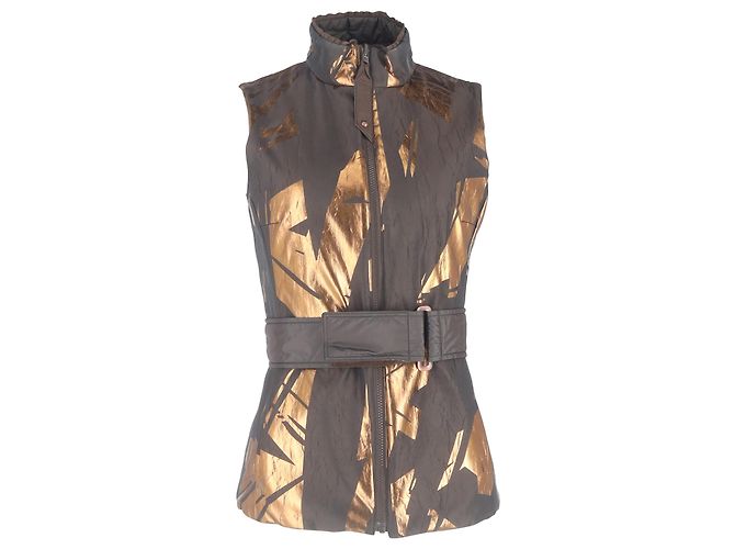Gilet imbottito in poliamide con stampa metallica Escada in marrone