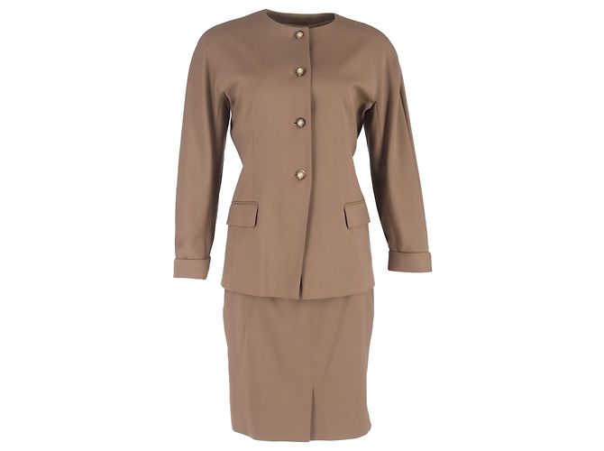 Blazer e gonna a un bottone Max Mara in lana marrone Rosso
