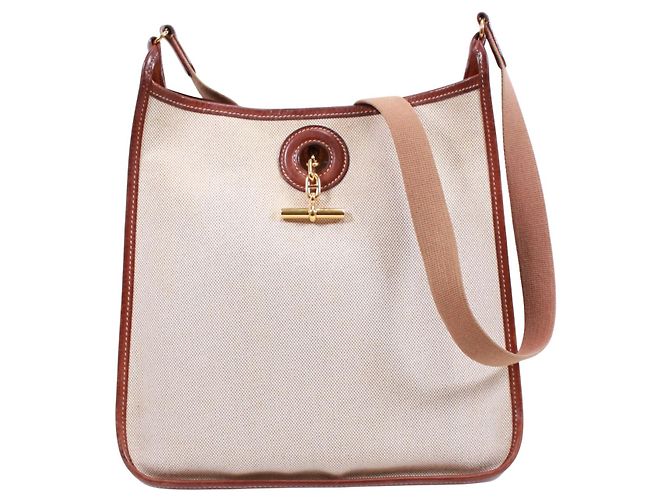 Hermès HERMES Borsa a Spalla Vespa PM Marrone Beige
