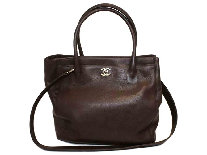 Executive Bolsa Executiva de Couro 2WAY da Chanel Marrom