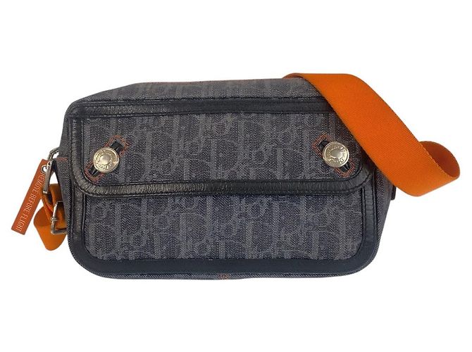 Borsa a Spalla Dior Canvas Flightline Trotter Blu