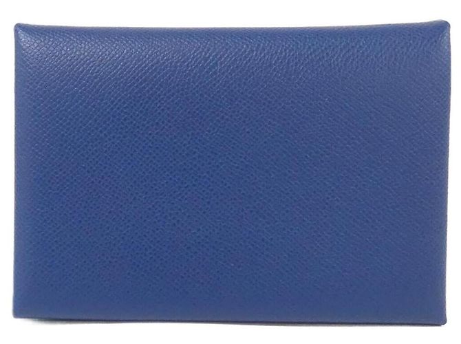 Hermès Calvi Duo Madame Coin Case Blue