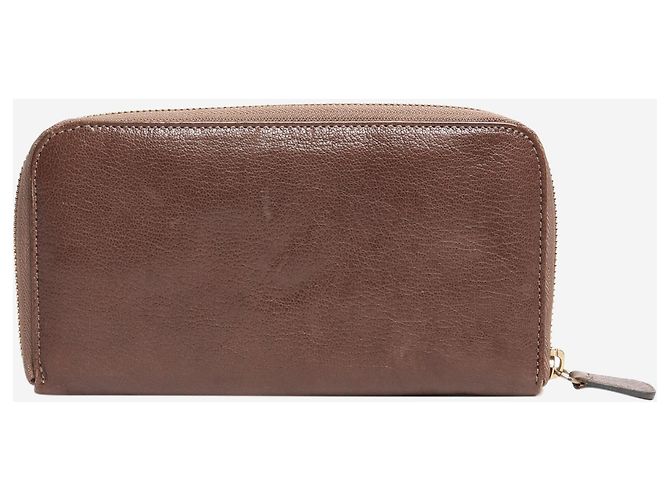 Marni Brown leather zip wallet