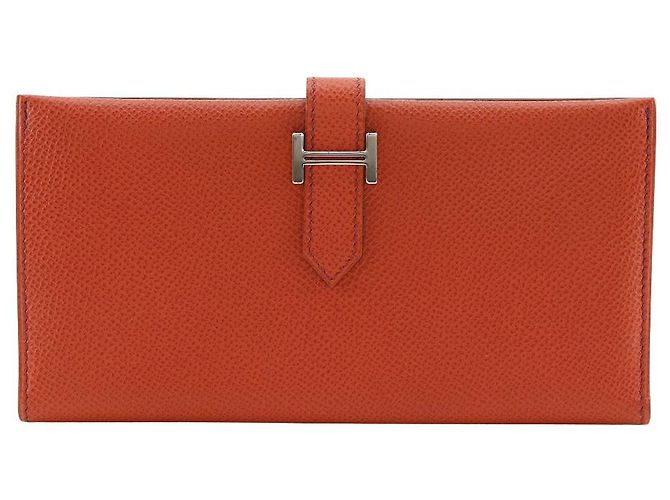Cartera Larga Hermès Béarn en Veau Epsom Naranja