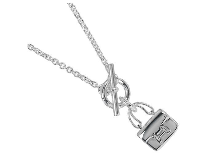 Colar Hermès Amulette Constance em Prata 925 Metálico