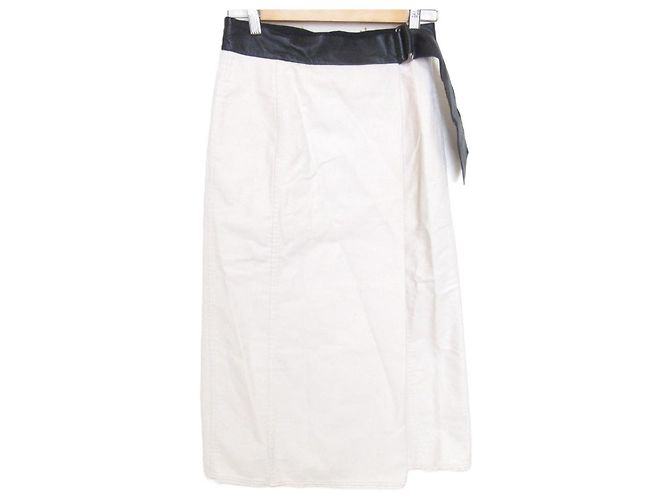 Autre Marque Saia Maxi de Couro e Algodão BLAMINK Branco Fora de branco