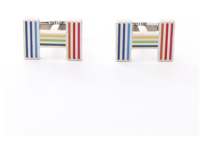Abotoaduras Hermès Quiz Rainbow Multicor