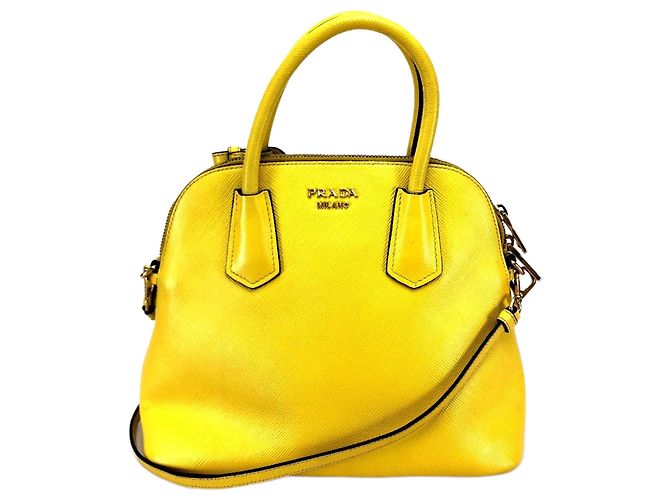 Bolsa de couro amarelo Prada BL0902