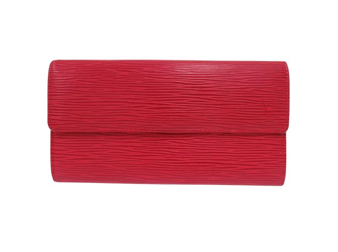 Cartera larga Louis Vuitton Epi rojo castellano Roja