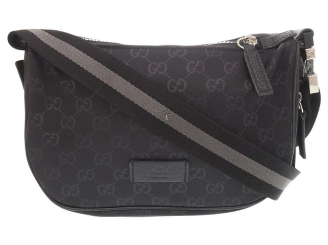 Borsa a spalla nera in nylon GG di Gucci Nero