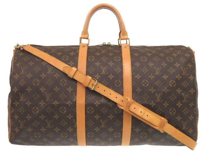 Bolsa Boston Monogram Keepall Bandoulière 60 Louis Vuitton Marrom