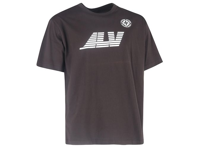 Camiseta de algodão marrom estampada lavada Louis Vuitton Vermelho