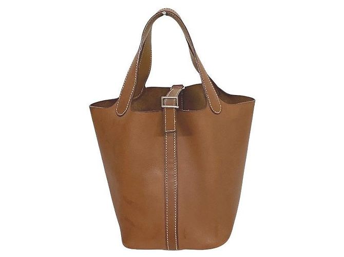 Bolsa de couro Picotin Lock PM da Hermès Marrom