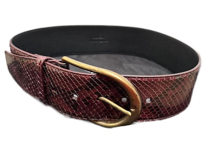 Saint Laurent Python Gürtel Bordeauxrot 