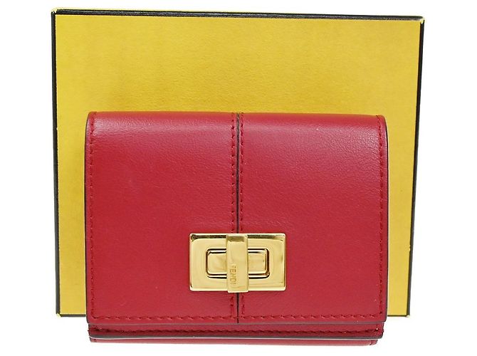 Fendi Peekaboo Cuero Largo Roja